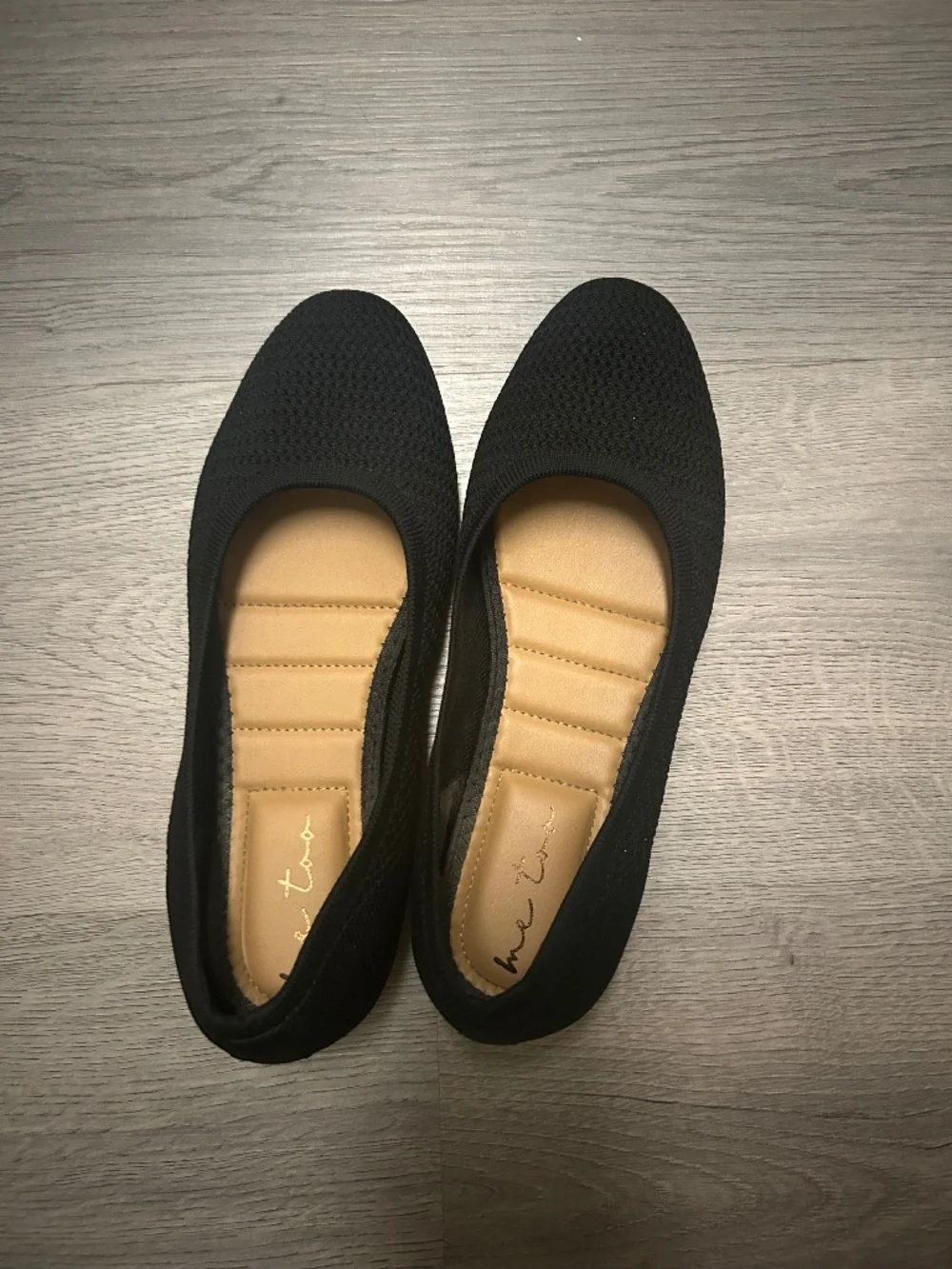 Black Knit Ballet Flats Size 6.5 – Classic Everyday Shoes
